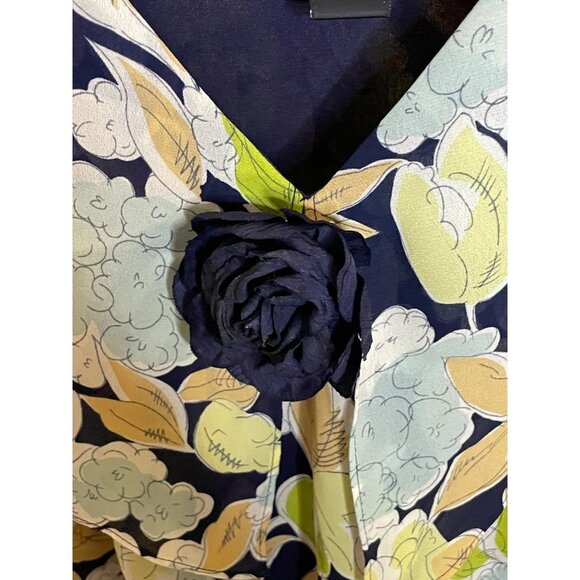 KS Collection Floral Flutter Sleeve Tiered Ruffled Midi Dress Sz 6 - Picture 7 of 12